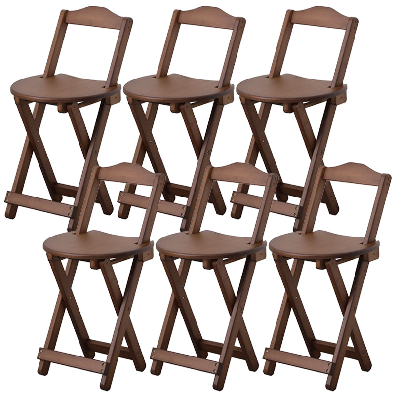 Solid Wood Dining Stools Contemporary Folding Bar Stools with Footrest