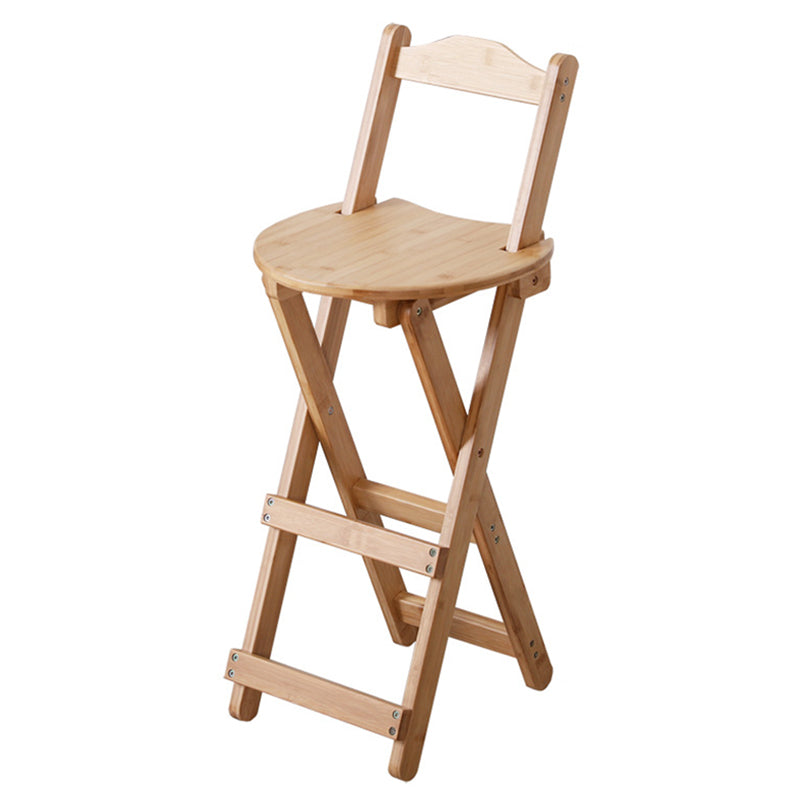 Solid Wood Dining Stools Contemporary Folding Bar Stools with Footrest