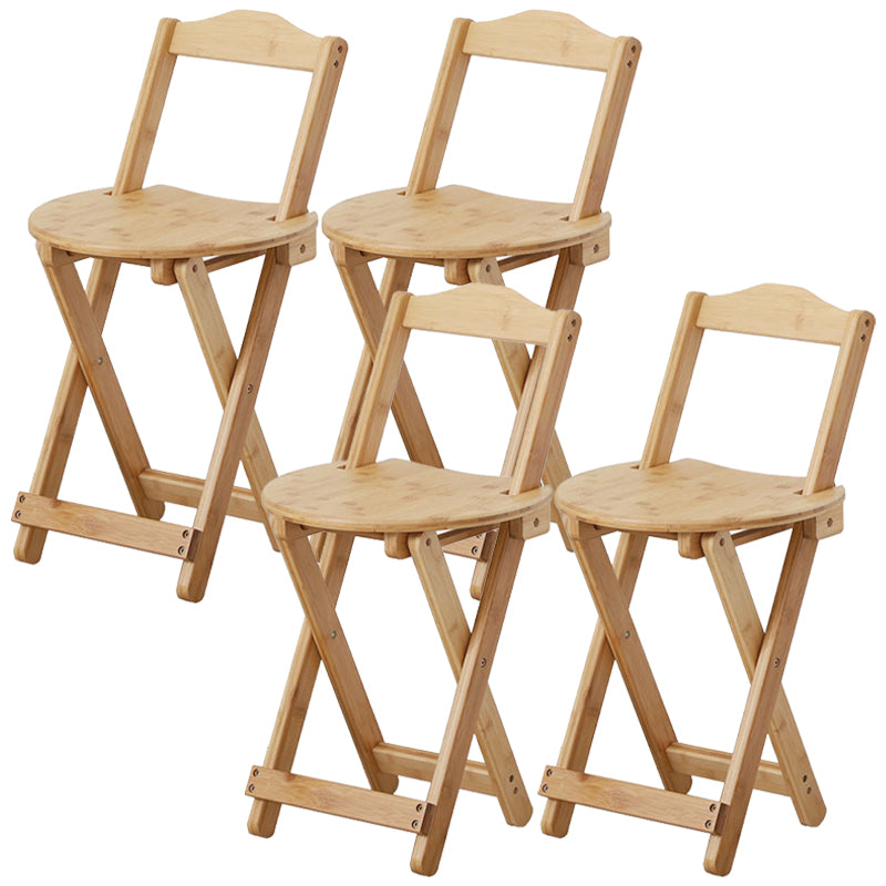 Solid Wood Dining Stools Contemporary Folding Bar Stools with Footrest