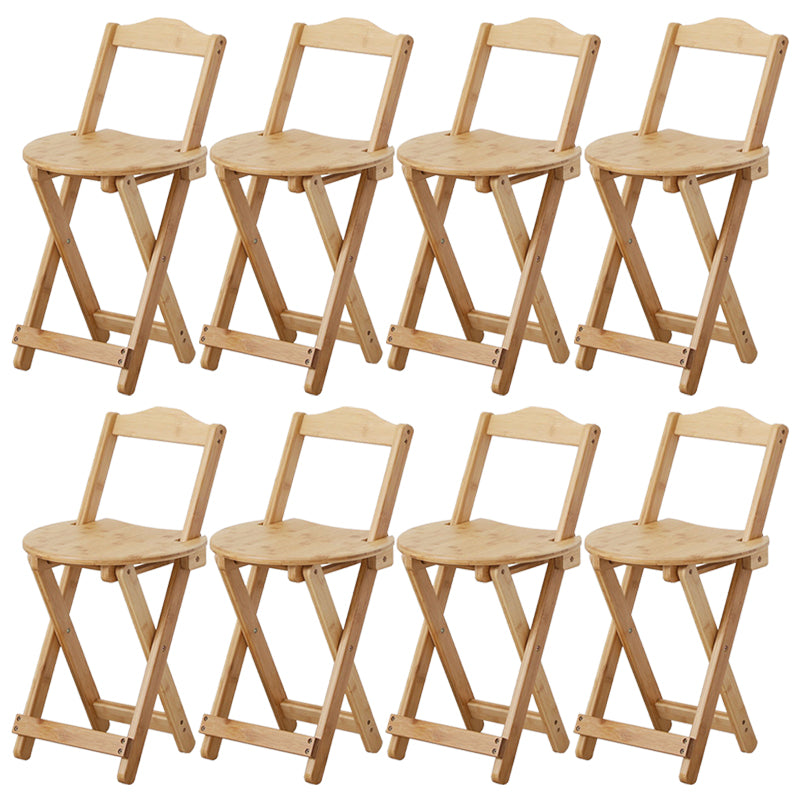 Solid Wood Dining Stools Contemporary Folding Bar Stools with Footrest