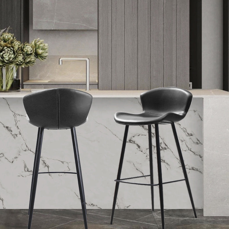 Modern Style Bar Stool Leather Backrest Counter Stool for Home