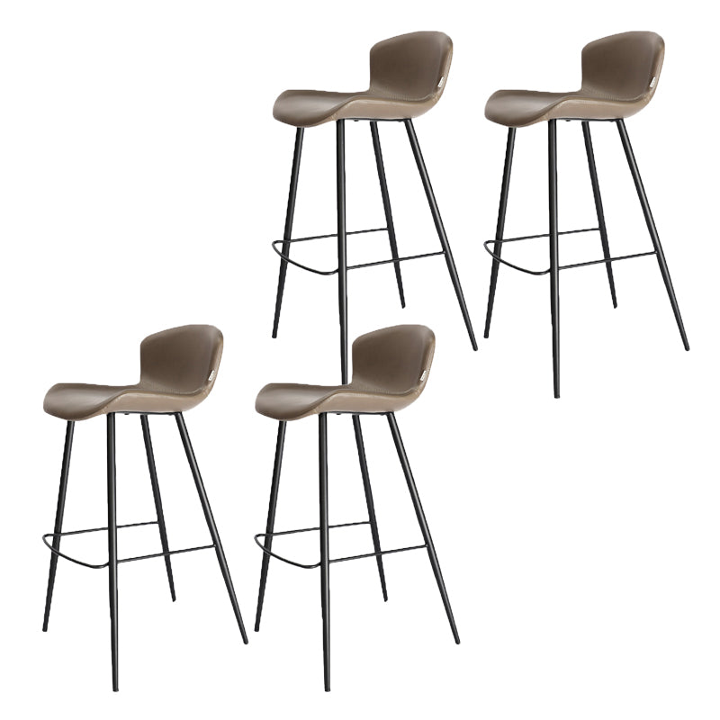 Modern Style Bar Stool Leather Backrest Counter Stool for Home