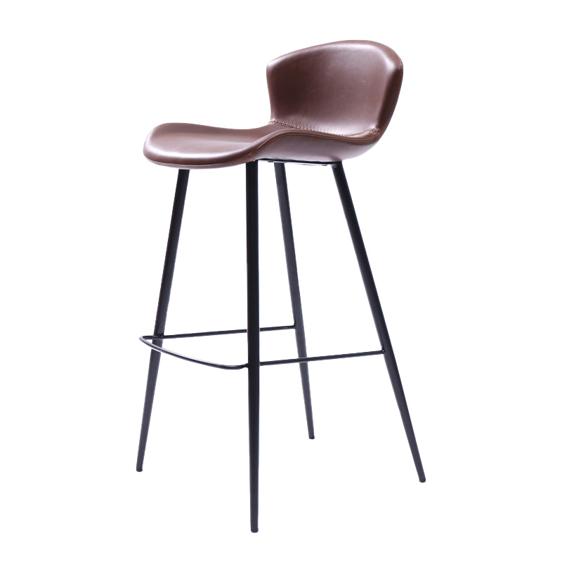 Modern Style Bar Stool Leather Backrest Counter Stool for Home