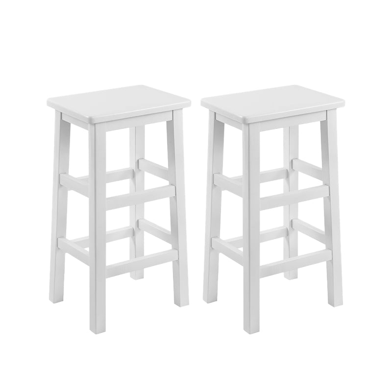 Solid Wood Bar Stool Footrest Armless Counter Stool for Dining Room