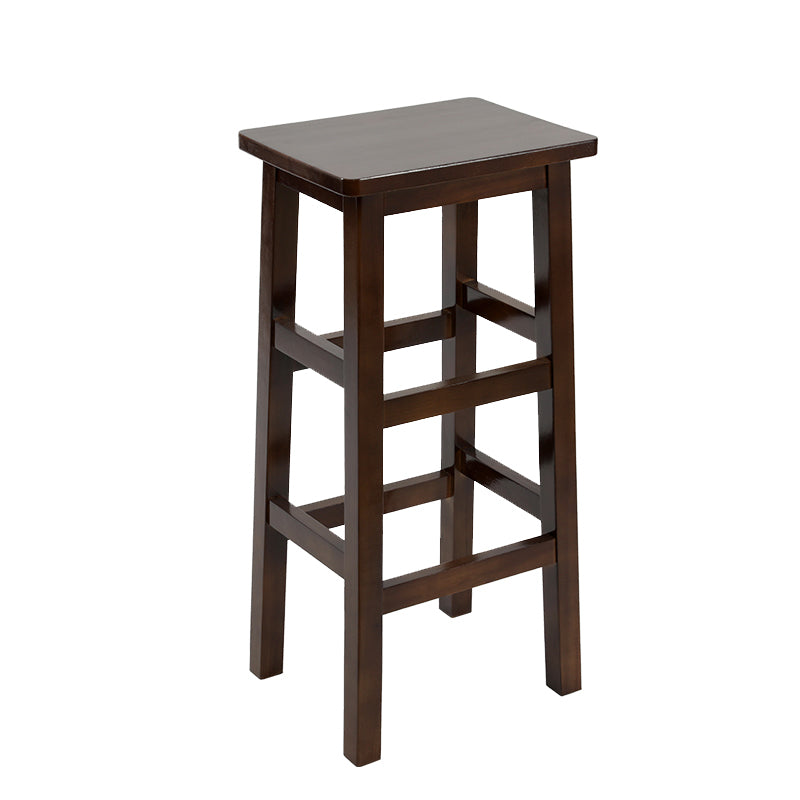 Solid Wood Bar Stool Footrest Armless Counter Stool for Dining Room