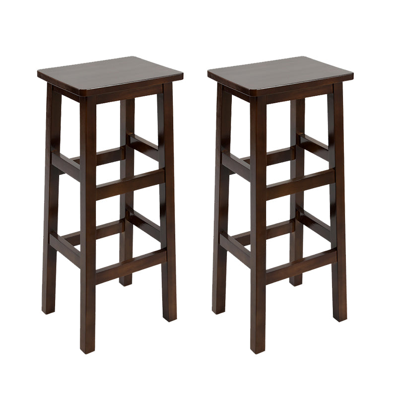 Solid Wood Bar Stool Footrest Armless Counter Stool for Dining Room
