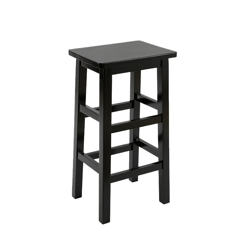Solid Wood Bar Stool Footrest Armless Counter Stool for Dining Room