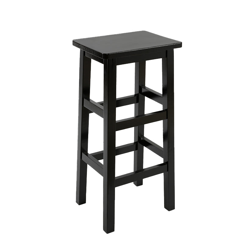 Solid Wood Bar Stool Footrest Armless Counter Stool for Dining Room