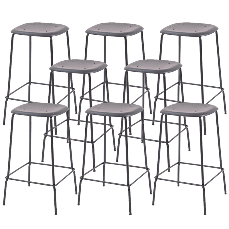 Solid Wood Counter & Bar Stools Modern Indoor Stools with Metal Base