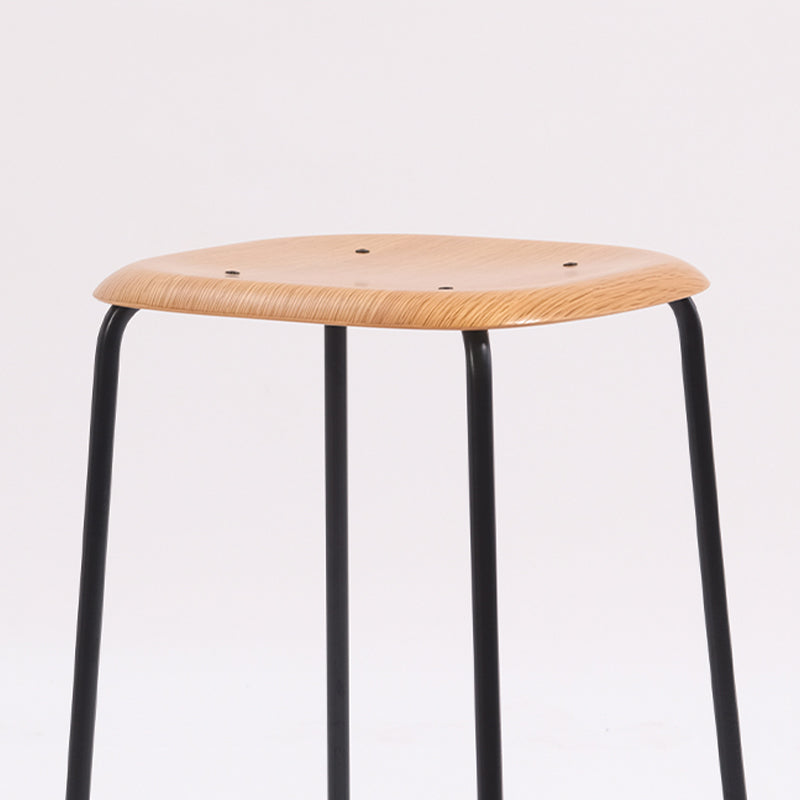 Solid Wood Counter & Bar Stools Modern Indoor Stools with Metal Base