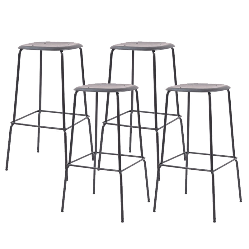 Solid Wood Counter & Bar Stools Modern Indoor Stools with Metal Base