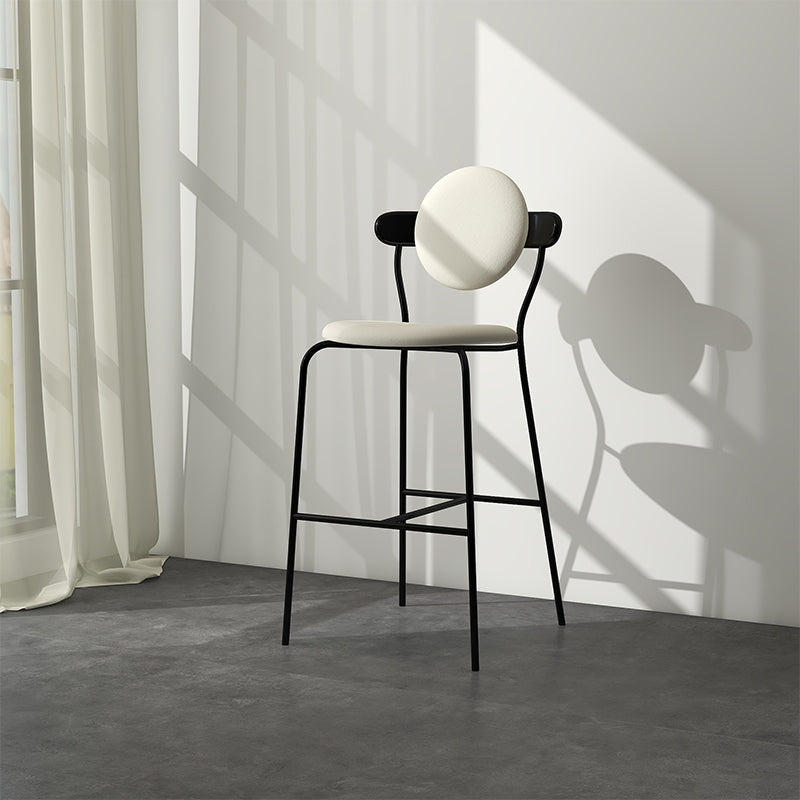White Upholstered Stools for Small Places Industrial Indoor Bar Stools