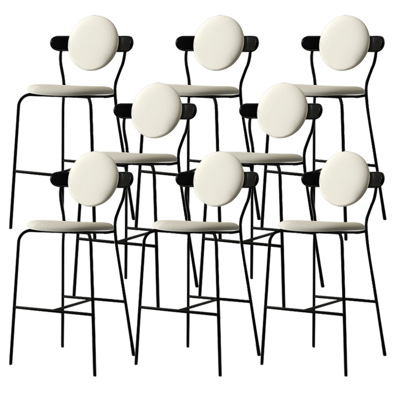 White Upholstered Stools for Small Places Industrial Indoor Bar Stools