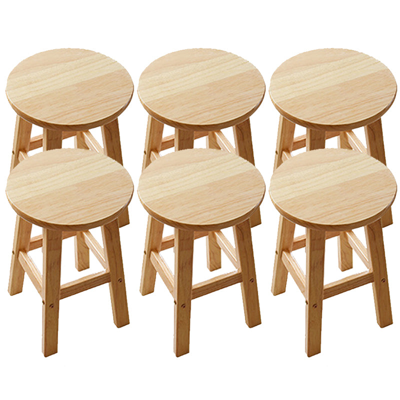 Light Wood Finish Counter & Bar Stools Modern Indoor Stools with 4 Legs