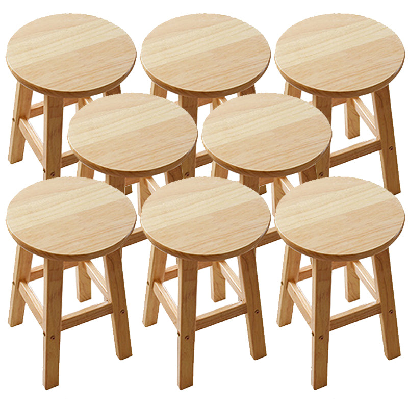 Light Wood Finish Counter & Bar Stools Modern Indoor Stools with 4 Legs