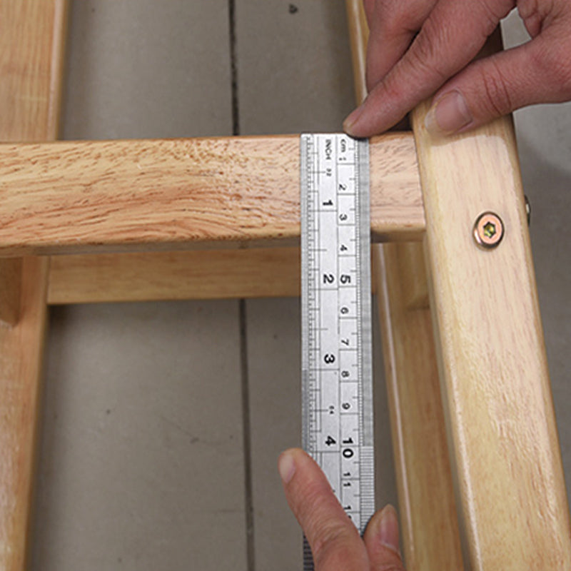 Light Wood Finish Counter & Bar Stools Modern Indoor Stools with 4 Legs