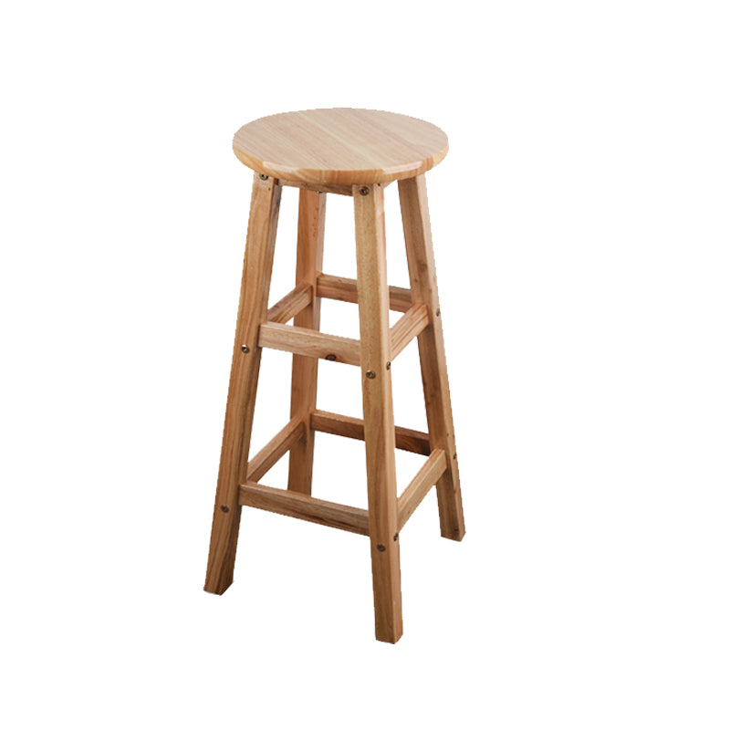 Light Wood Finish Counter & Bar Stools Modern Indoor Stools with 4 Legs