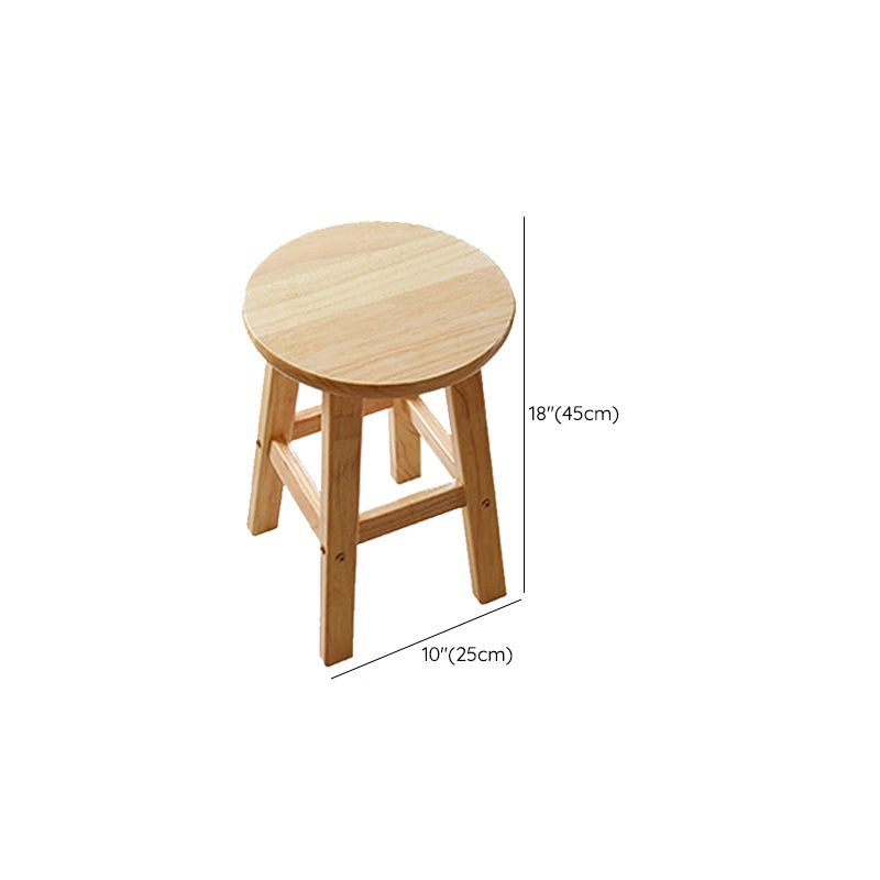 Light Wood Finish Counter & Bar Stools Modern Indoor Stools with 4 Legs