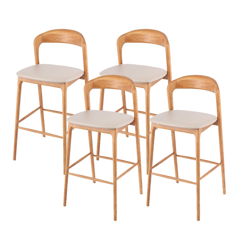 Solid Wood Dining Stools Contemporary Bar Stools with Cushion