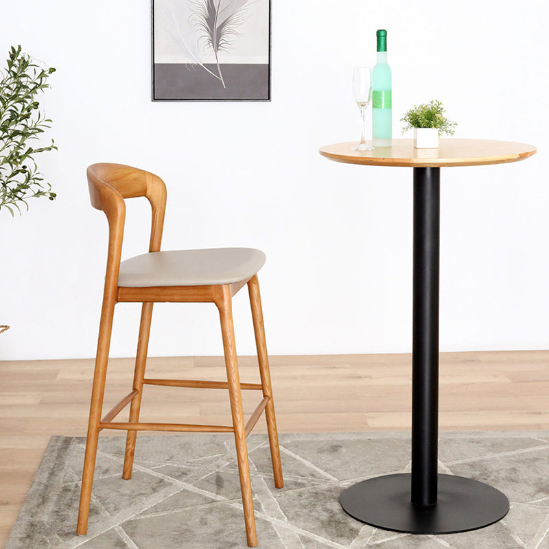 Solid Wood Dining Stools Contemporary Bar Stools with Cushion