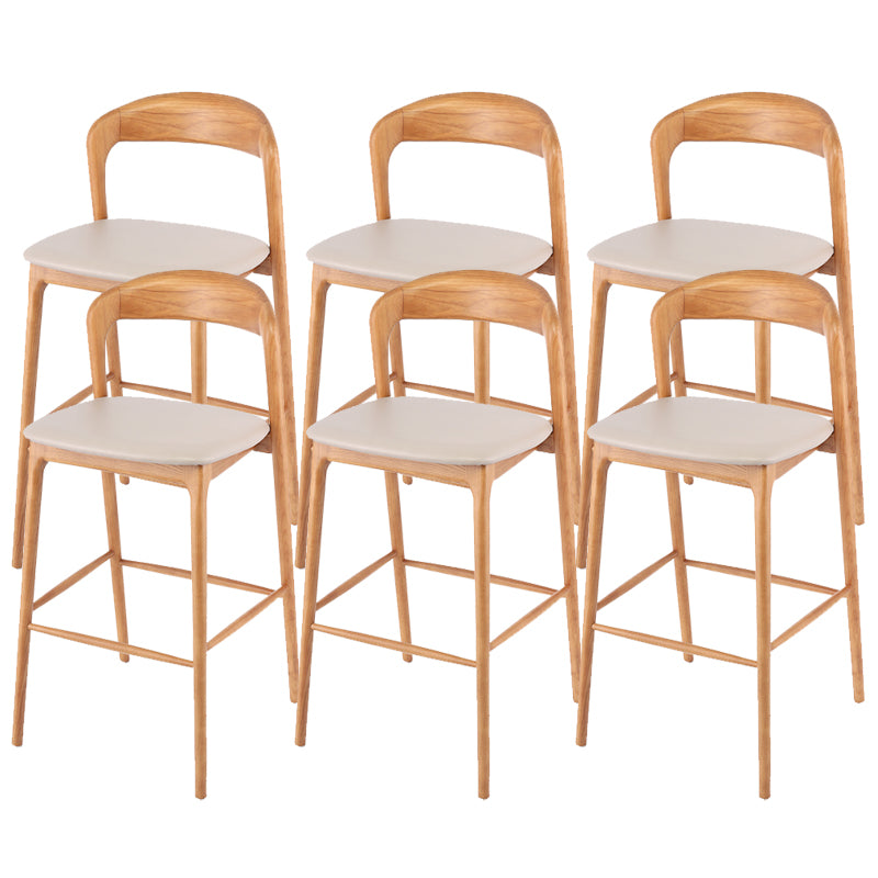 Solid Wood Dining Stools Contemporary Bar Stools with Cushion