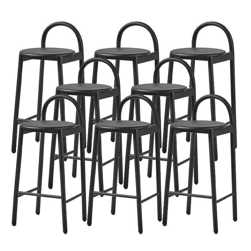 Matte Finish Wood Bar & Counter Chairs Modern Indoor Stools with Metal Frame