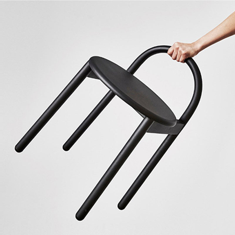 Matte Finish Wood Bar & Counter Chairs Modern Indoor Stools with Metal Frame