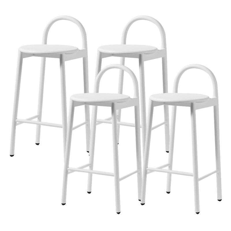 Matte Finish Wood Bar & Counter Chairs Modern Indoor Stools with Metal Frame