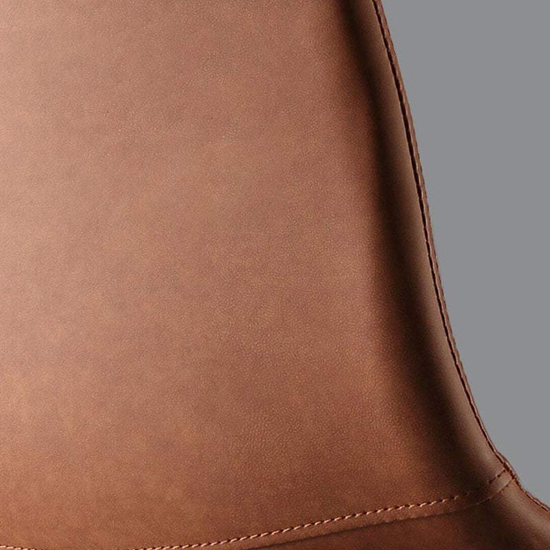 Faux Leather Dining Stools Industrial Bar Stools with Black Metal Base