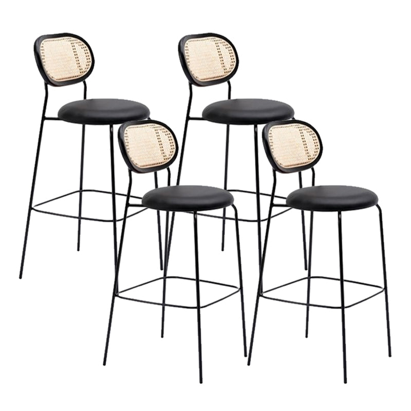 Low Back Dining Stools Contemporary Armless Bar Stools with Metal Base