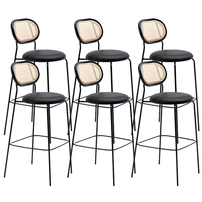 Low Back Dining Stools Contemporary Armless Bar Stools with Metal Base
