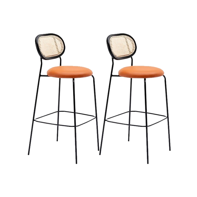 Low Back Dining Stools Contemporary Armless Bar Stools with Metal Base