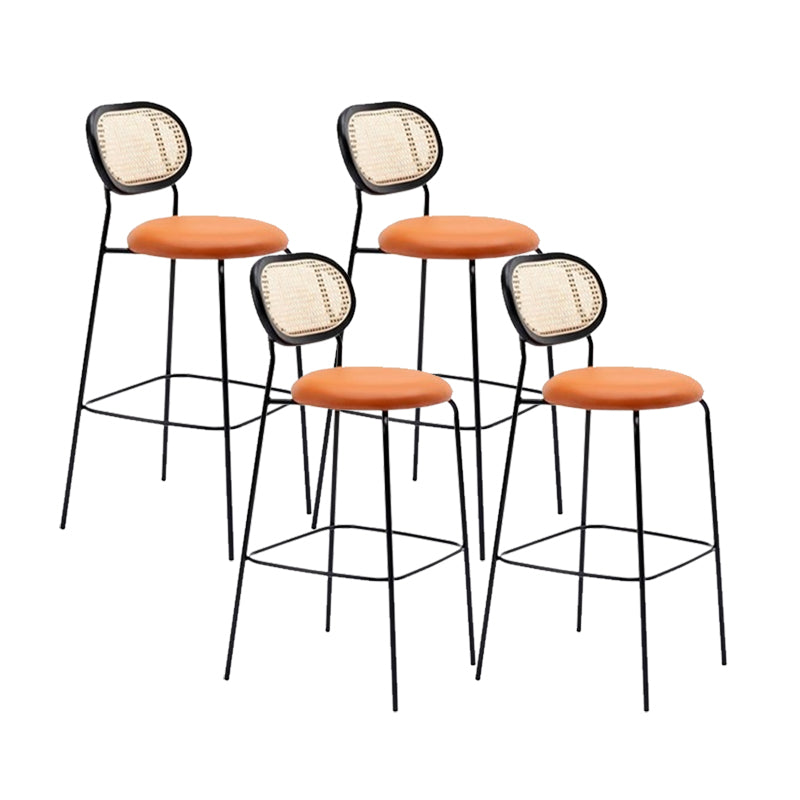 Low Back Dining Stools Contemporary Armless Bar Stools with Metal Base