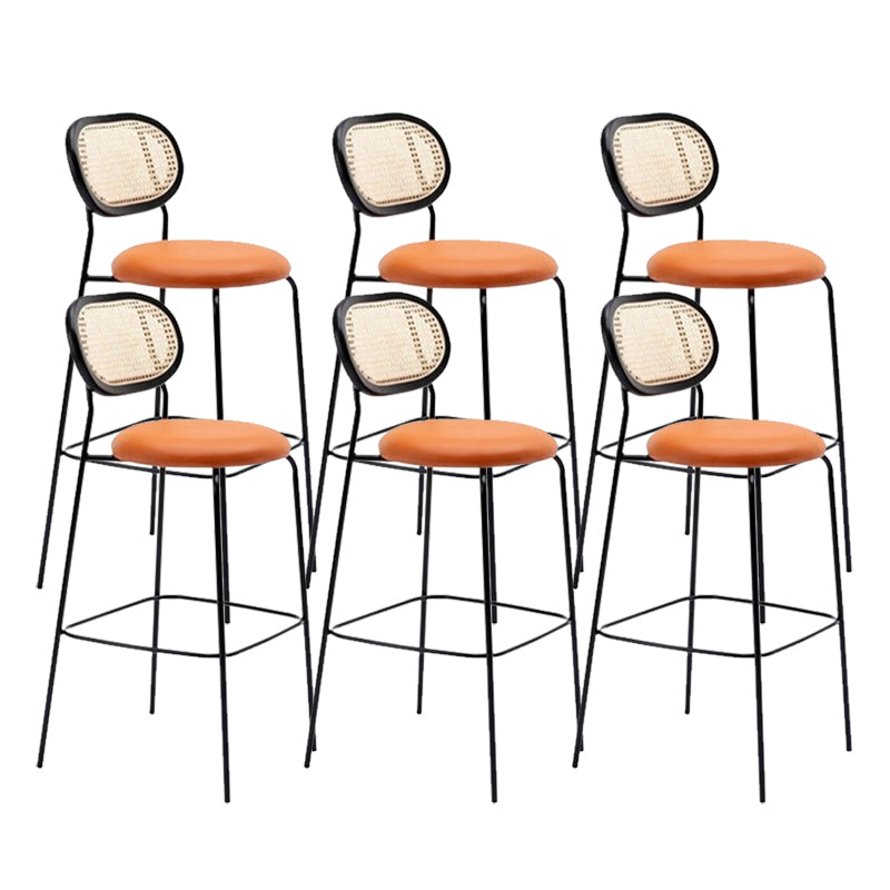 Low Back Dining Stools Contemporary Armless Bar Stools with Metal Base