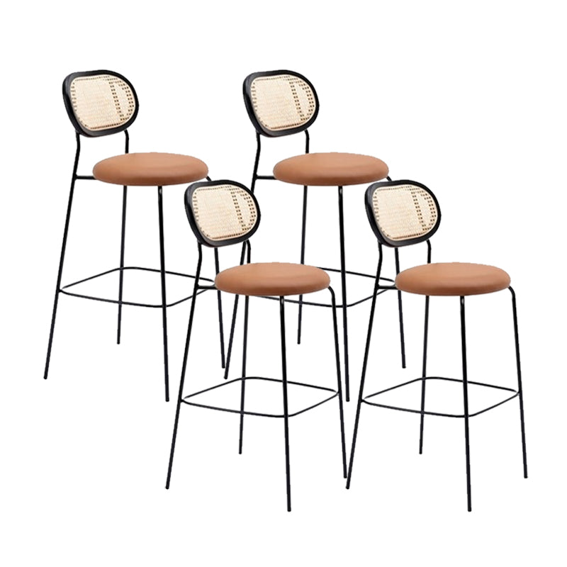 Low Back Dining Stools Contemporary Armless Bar Stools with Metal Base