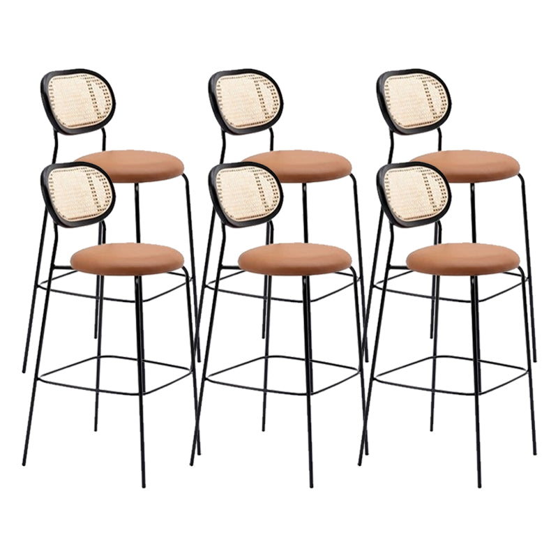 Low Back Dining Stools Contemporary Armless Bar Stools with Metal Base