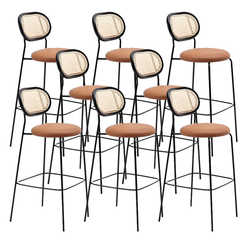Low Back Dining Stools Contemporary Armless Bar Stools with Metal Base