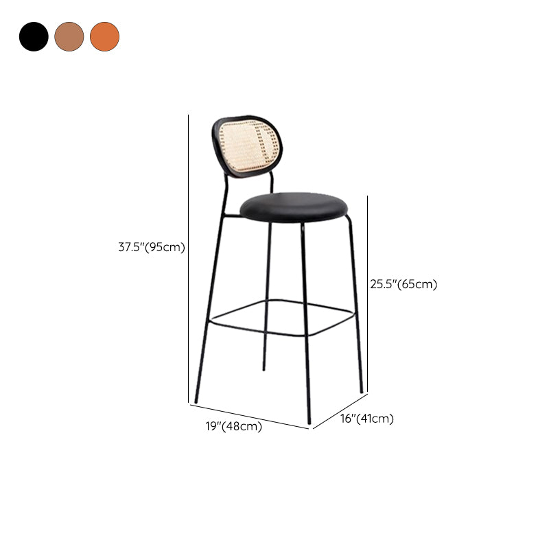 Low Back Dining Stools Contemporary Armless Bar Stools with Metal Base