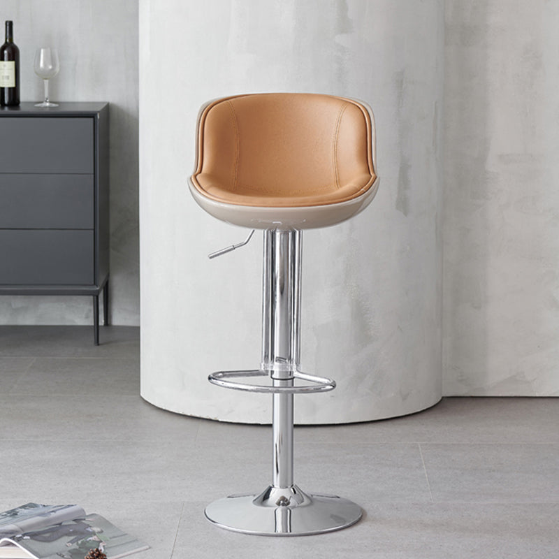 Industrial Bar Stool Leather Adjustable Counter Stool with Swivel