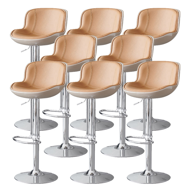Industrial Bar Stool Leather Adjustable Counter Stool with Swivel