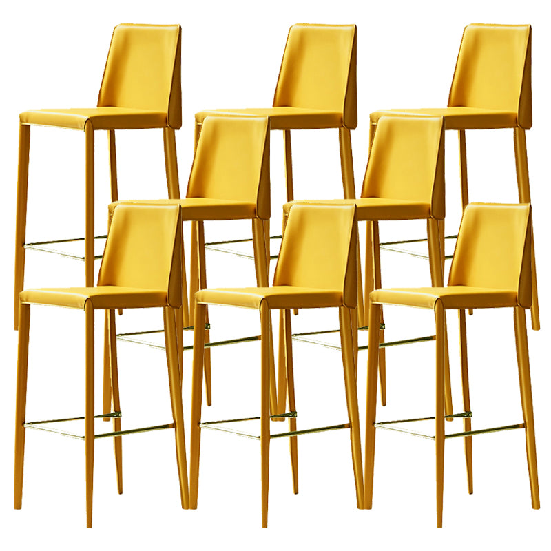 Leather Bar Stool Modern Low Back Counter Stool for Dining Room