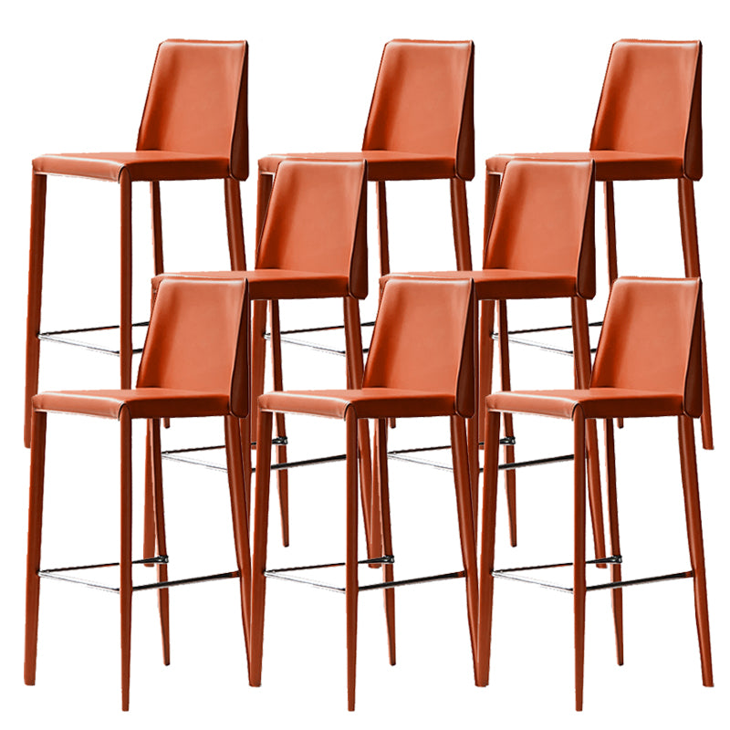 Leather Bar Stool Modern Low Back Counter Stool for Dining Room
