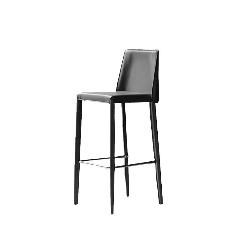 Leather Bar Stool Modern Low Back Counter Stool for Dining Room