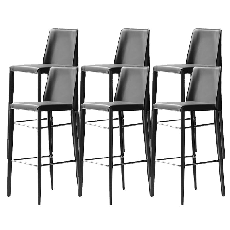 Leather Bar Stool Modern Low Back Counter Stool for Dining Room