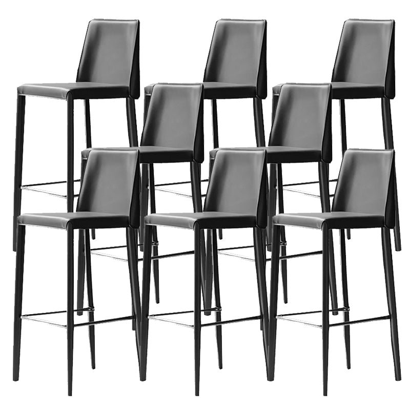 Leather Bar Stool Modern Low Back Counter Stool for Dining Room