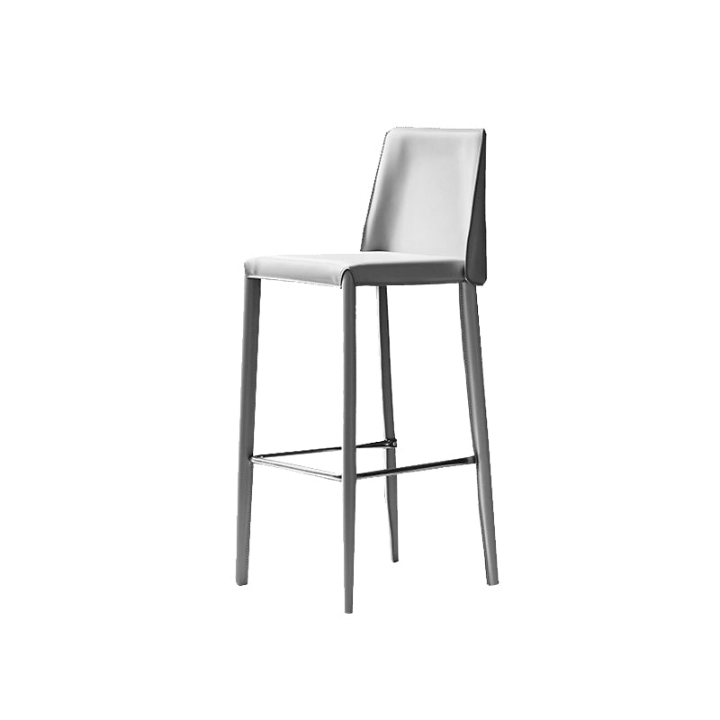 Leather Bar Stool Modern Low Back Counter Stool for Dining Room
