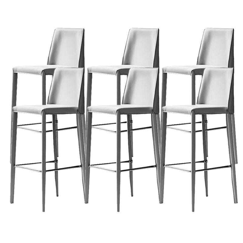 Leather Bar Stool Modern Low Back Counter Stool for Dining Room