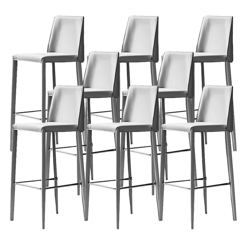 Leather Bar Stool Modern Low Back Counter Stool for Dining Room
