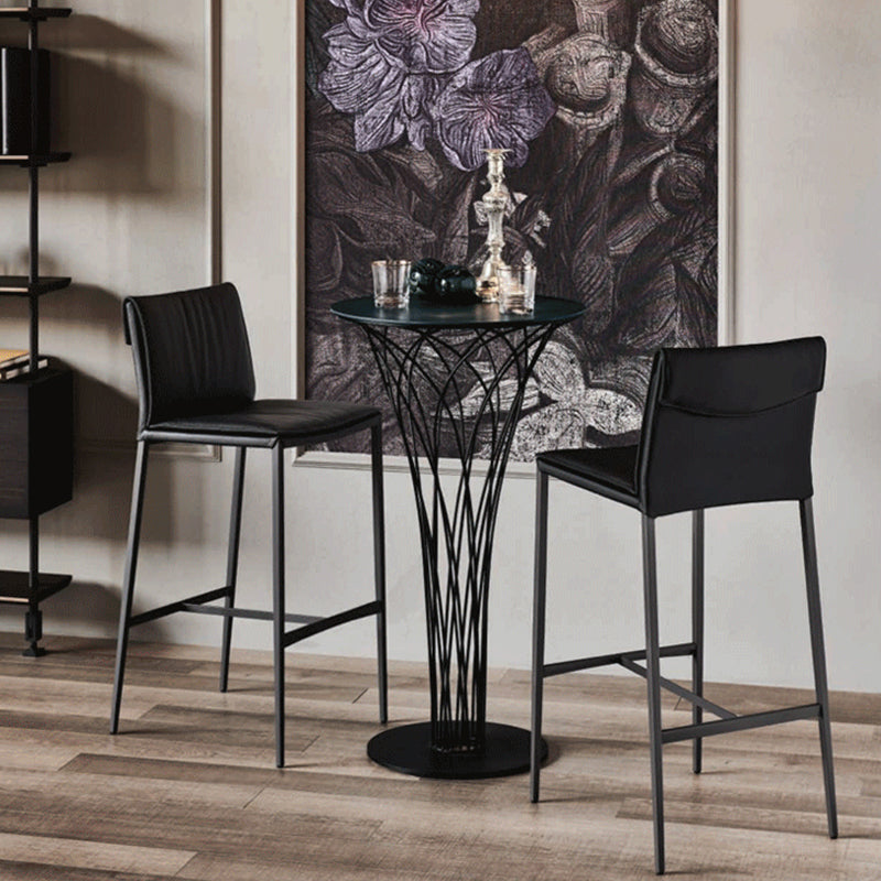 Modern Bar Stool Leather Backrest Counter Stool for Dining Room