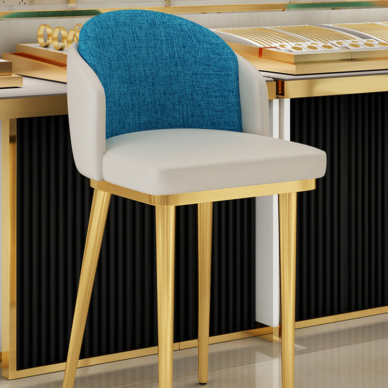 Linen Counter Chairs with Metal Frame Glam Indoor Counter Stools